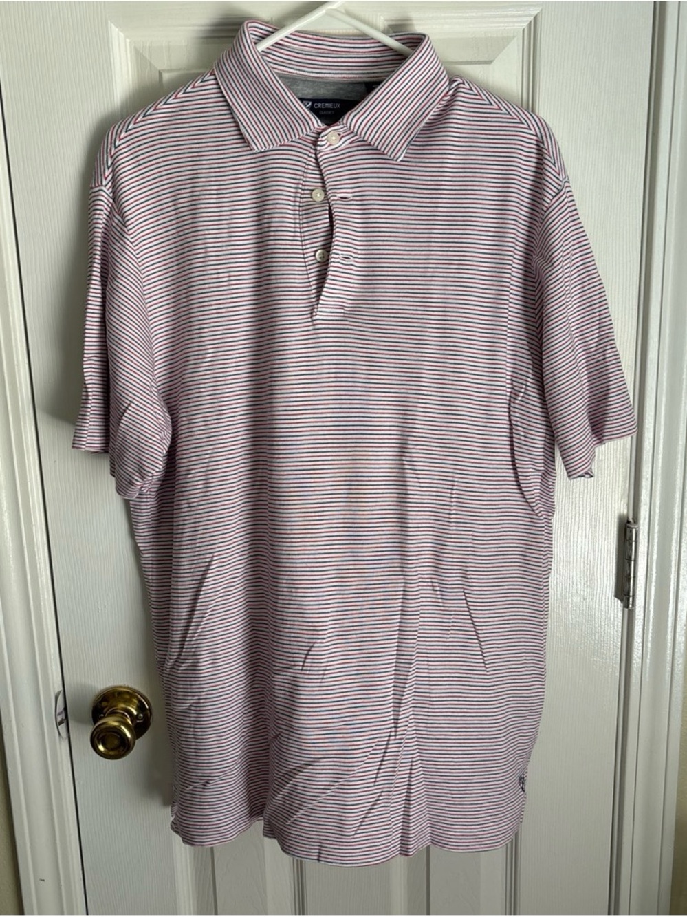 Daniel Cremieux Short-Sleeve Striped Polo in White and Red